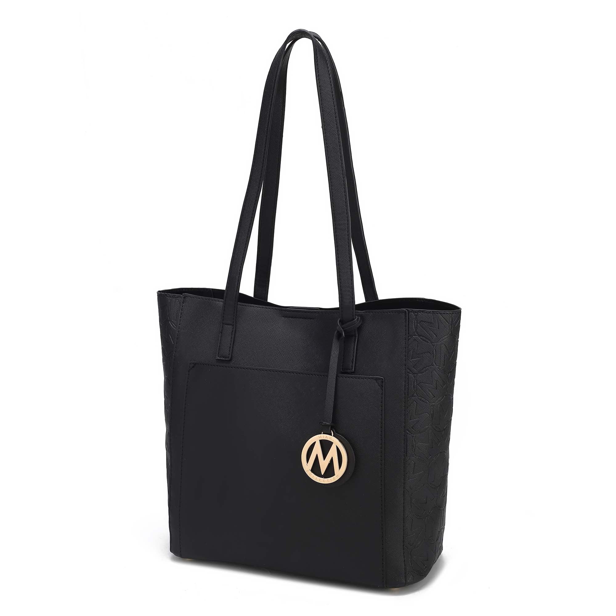 MKF Collection Lea Vegan Leather Women's Tote Bag, Fashionable Shoulder Purse Handbag by Mia K - Black