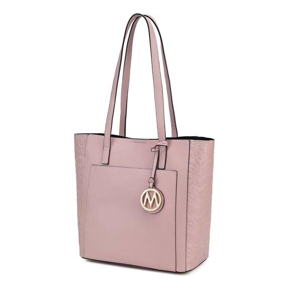 MKF Collection Lea Vegan Leather Women's Tote Bag, Fashionable Shoulder Purse Handbag by Mia K - Dusty Rose
