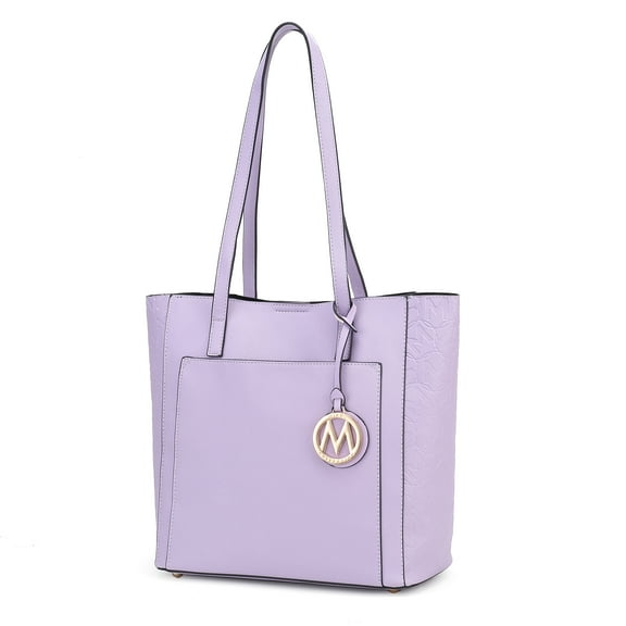 MKF Collection Lea Vegan Leather Women's Tote Bag, Fashionable Shoulder Purse Handbag by Mia K - Lilac