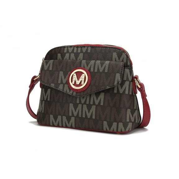 MKF Collection Leanna Women Crossbody Bag Signature Shoulder Bag Small Purse by Mia K - Red