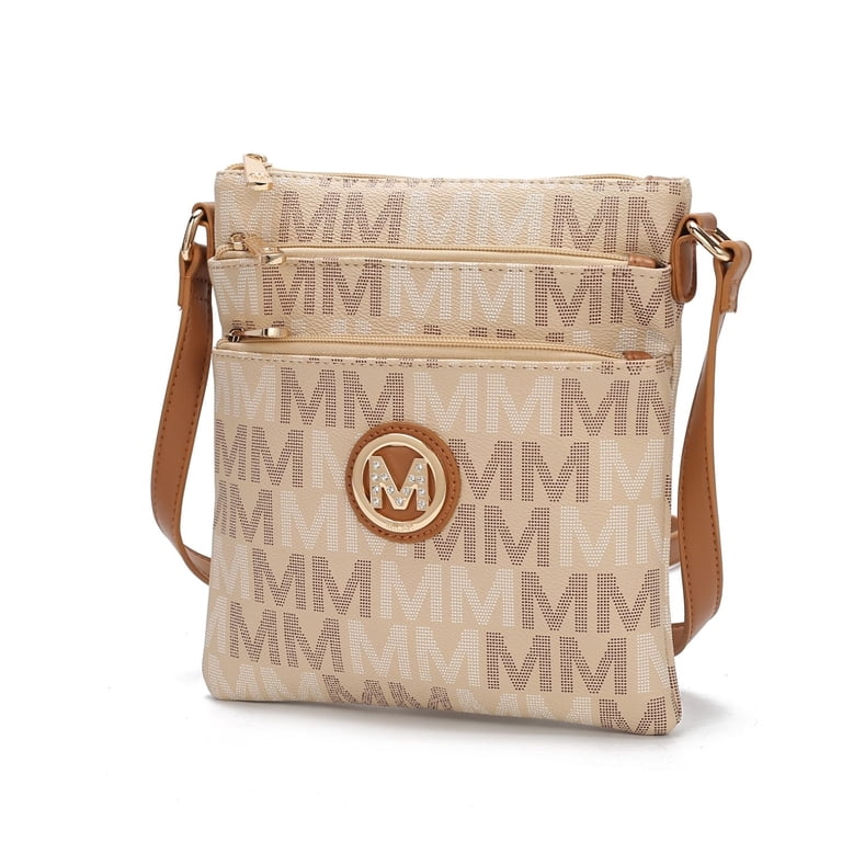 MKF Collection Lemuel M Crossbody Handbag, Vegan Leather, Gold