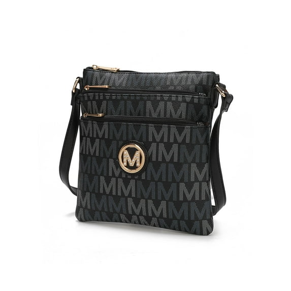 MKF Collection Lemuel M Signature Vegan Leather Women's Crossbody Bag, Stylish Purse Handbag by Mia K - Black