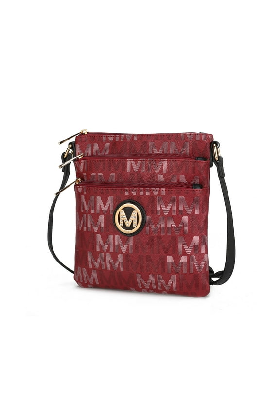 Lemuel M Signature Vegan Leather Women's Crossbody Bag, Stylish Purse Handbag by Mia K - Burgundy