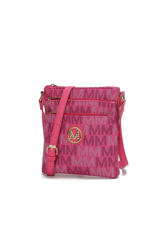 Lemuel M Signature Vegan Leather Women's Crossbody Bag, Stylish Purse Handbag by Mia K -Fuchsia