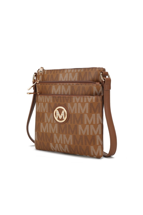 Lemuel M Signature Vegan Leather Women's Crossbody Bag, Stylish Purse Handbag by Mia K -Tan