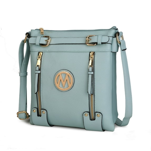 MKF Collection Lilian Vegan Leather Women's Crossbody Bag, Chic Crossover Purse Handbag by Mia K - Seafoam