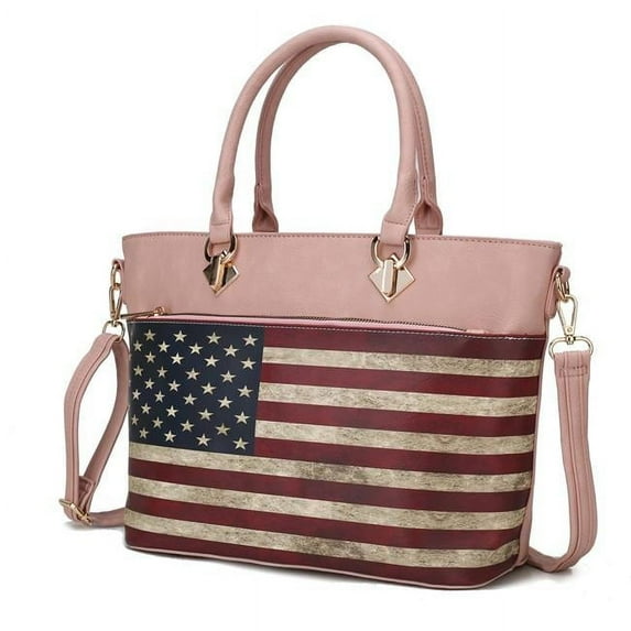 MKF Collection Lilian Vegan Leather Women's Flag Tote by Mia K. - Rose Pink