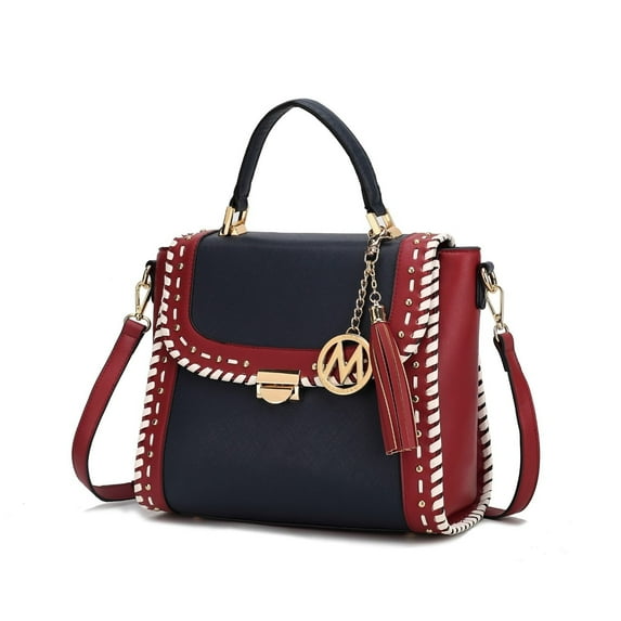 MKF Collection Lilli Vegan Leather Women's Satchel Handbag By Mia K., Navy