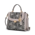 thumbnail image 1 of MKF Collection Lilli Women's Satchel Bag, Snake Vegan Leather Handbag By Mia K. - Light Gray, 1 of 7