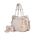 thumbnail image 1 of MKF Collection Lina Tote Bag & Wallet Set, Vegan Leather Denim look Shoulder Bag Handbag Purse by Mia K, 1 of 7