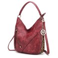 thumbnail image 1 of MKF Collection Lisanna Women's Hobo Bag, Sleek Shoulder Purse Handbag by Mia K Burgundy, 1 of 10