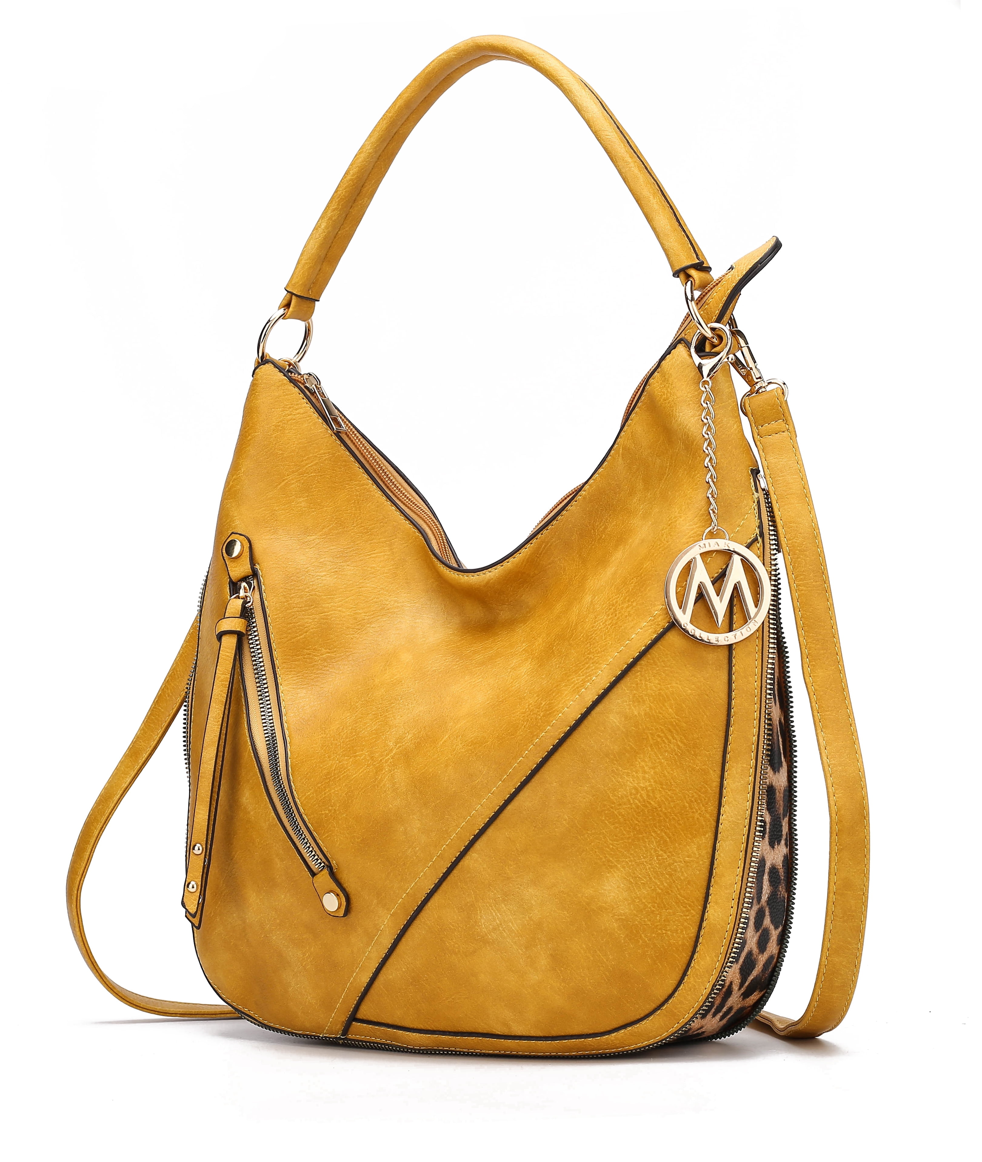 MKF Collection Lisanna Women's Hobo Bag, Sleek Shoulder Purse Handbag by Mia K - Mustard