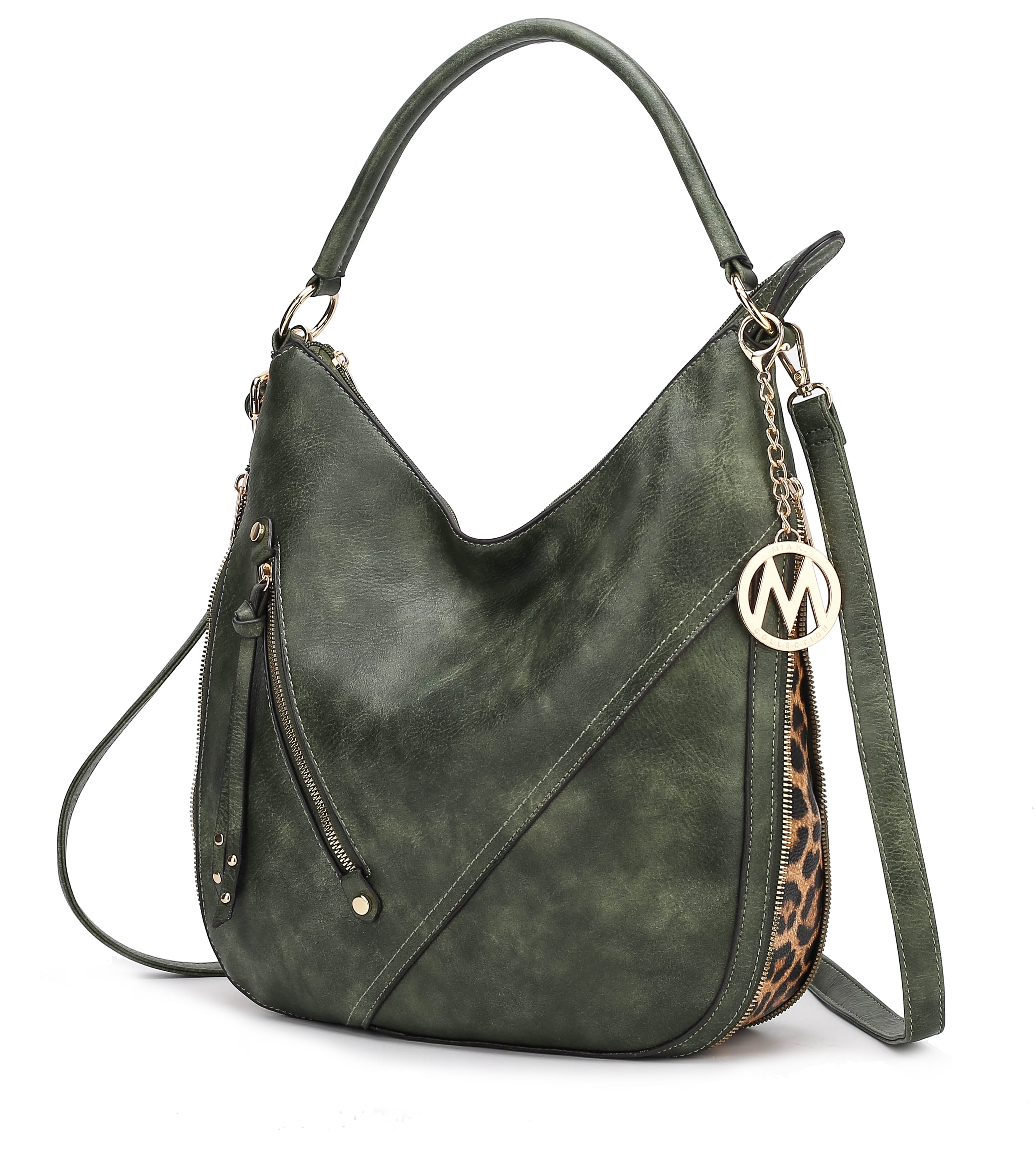 MKF Collection Lisanna Women's Hobo Bag, Sleek Shoulder Purse Handbag by Mia K - Olive