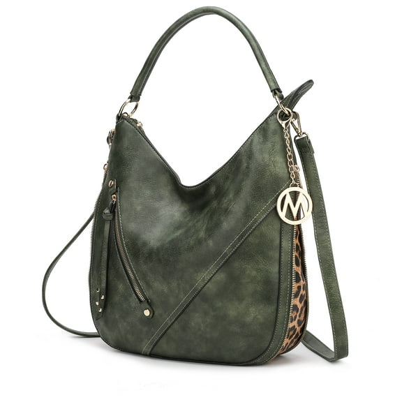 MKF Collection Lisanna Women's Hobo Bag, Sleek Shoulder Purse Handbag by Mia K - Olive