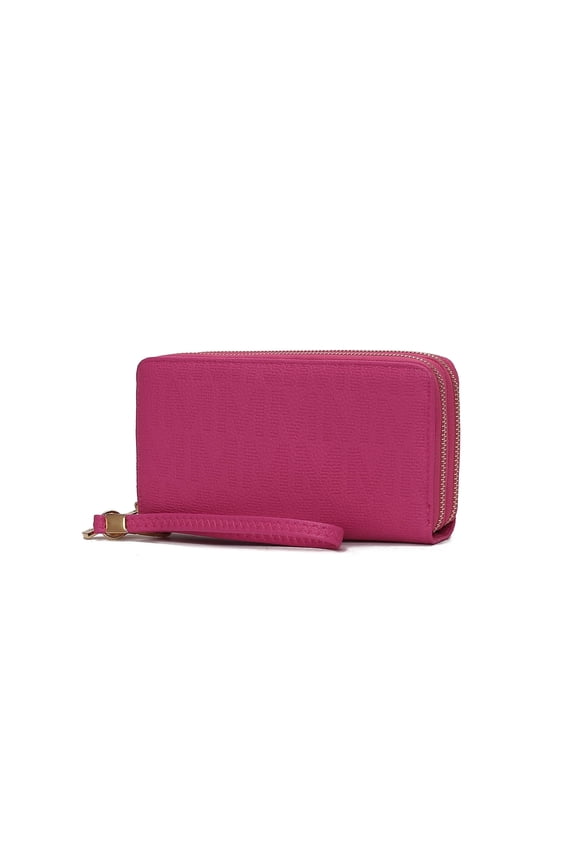Lisbette Signature Wristlet Wallet for Women's, Handbag Purse by Mia K - Fuchsia
