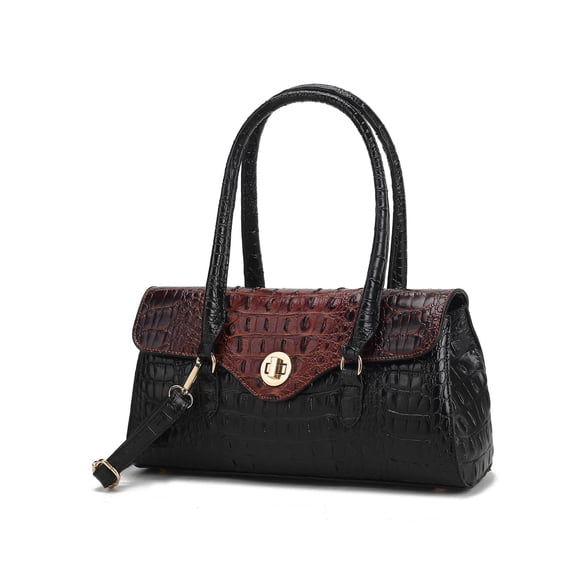 MKF Collection Liviana Women's Elongated Bowling Shoulder Bag with Free Card Holder by Mia K
