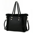 thumbnail image 1 of MKF Collection Liza Vegan Leather with faux fur Women’s Tote Double Handle Bag by Mia K - Black, 1 of 7