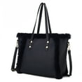 thumbnail image 1 of MKF Collection Liza Vegan Leather with faux fur Women’s Tote Double Handle Bag by Mia K - Navy, 1 of 7