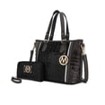 thumbnail image 1 of MKF Collection by Mia K. Lizza Women’s Croco Tote Bag, Vegan Leather Shoulder Bag Handbag Purse - Black Charcoal, 1 of 8