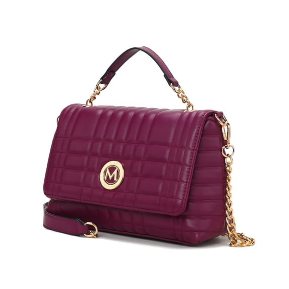 MKF Collection Lola Quilted Vegan Leather Women’s Shoulder Bag by Mia K- Burgundy