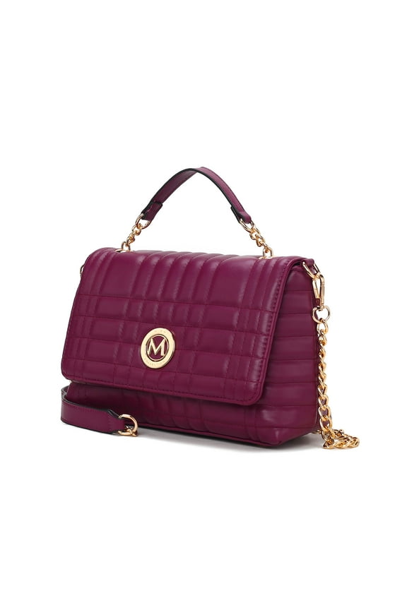 Lola Quilted Vegan Leather Women’s Shoulder Bag by Mia K- Burgundy