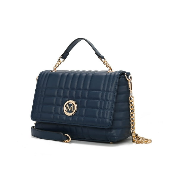MKF Collection Lola Quilted Vegan Leather Women’s Shoulder Bag by Mia K- Navy