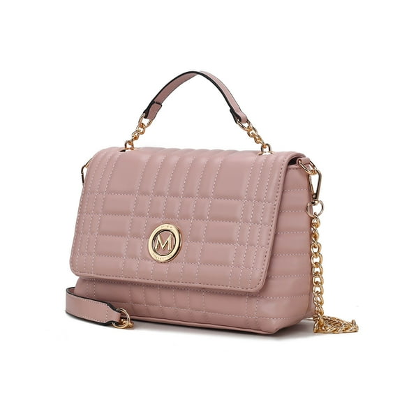 MKF Collection Lola Quilted Vegan Leather Women’s Shoulder Bag by Mia K- Pink