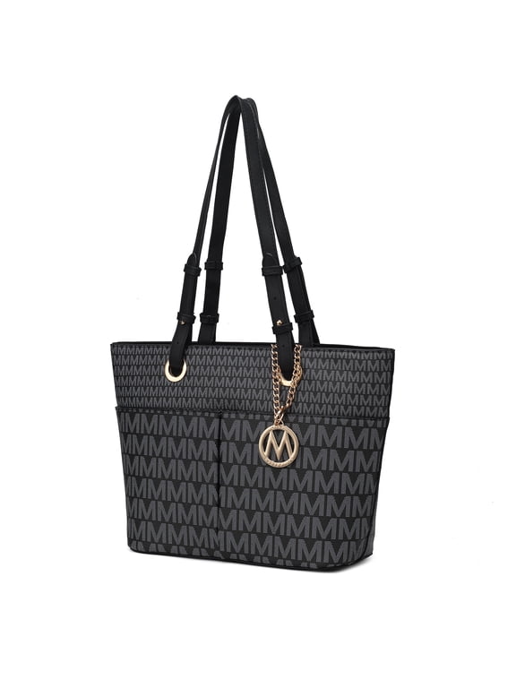Lori Women's Tote Bag,Vegan Leather Shoulder Bag Female Handbag Purse by Mia K - Black