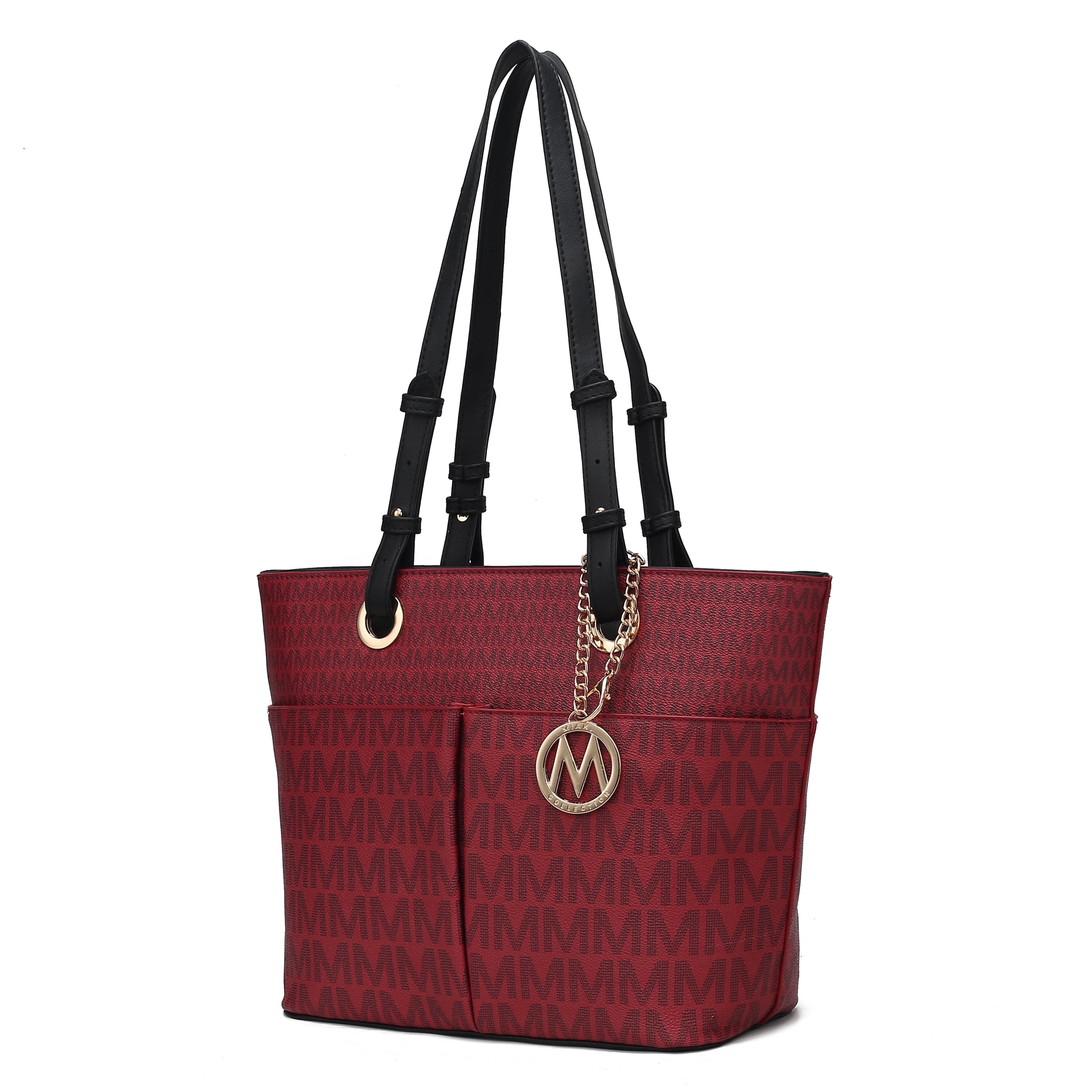 MKF Collection Lori Women's Tote Bag,Vegan Leather Shoulder Bag Female Handbag Purse by Mia K - Burgundy