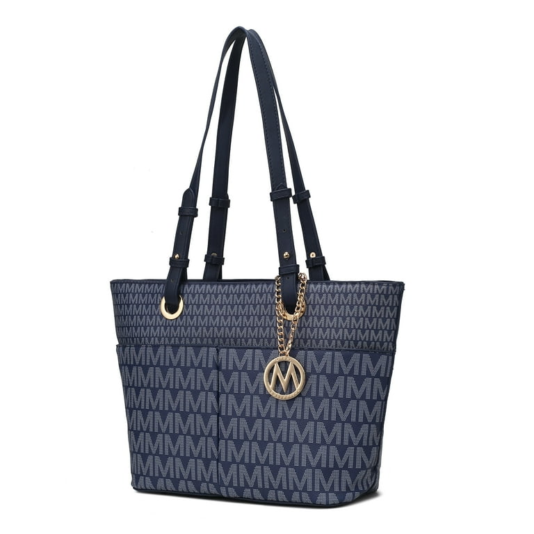 MKF Collection Lori M Logo Printed Tote by Mia K Navy Blue