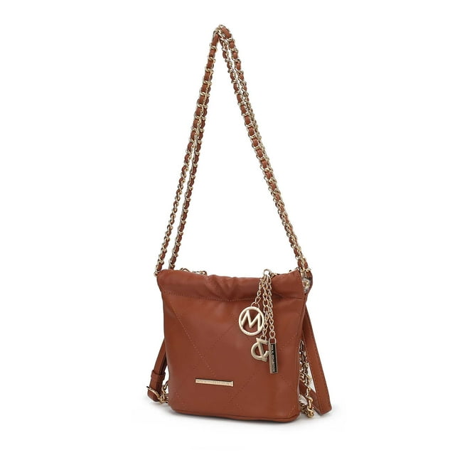 MKF Collection Loriana Women's Quilted Tote Chic Vegan Leather Bag with Spacious Design by Mia K - Cognac