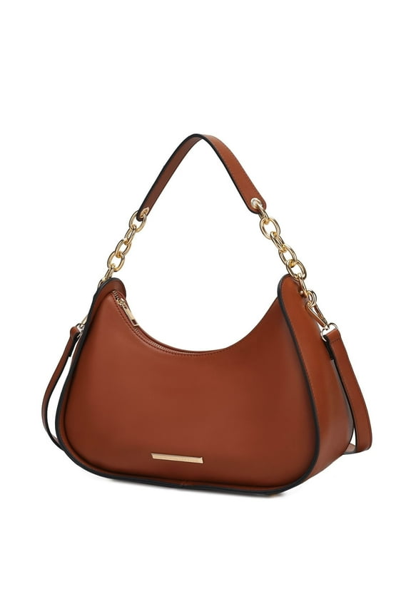 Lottie Vegan Leather Women's Hobo Bag, Shoulder Purse Handbag by Mia K. - Cognac