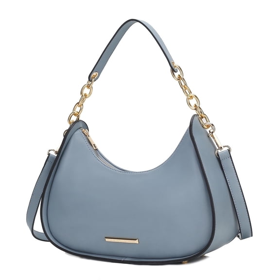 MKF Collection Lottie Vegan Leather Women's Hobo Bag, Shoulder Purse Handbag by Mia K. - Denim