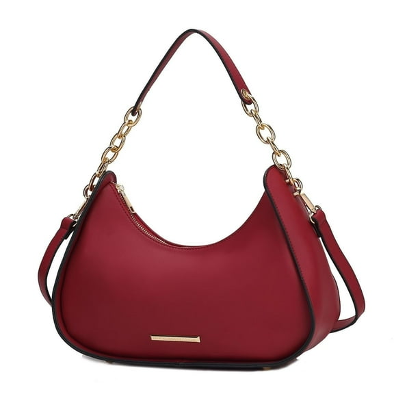 MKF Collection Lottie Vegan Leather Women's Hobo Bag, Shoulder Purse Handbag by Mia K. - Red