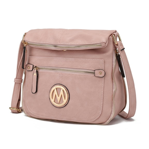 MKF Collection Luciana Women's Crossbody Bag, Vegan Leather Shoulder Bag Handbag Purse for Travel, Work and School by Mia K - Dusty Rose
