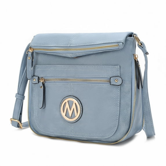 MKF Collection Luciana Women's Crossbody Bag, Vegan Leather Shoulder Bag Handbag Purse for Travel, Work and School by Mia K - Denim