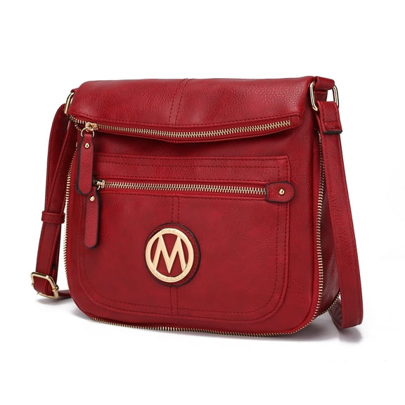 MKF Collection Luciana Women's Crossbody Bag, Vegan Leather Shoulder Bag Handbag Purse for Travel, Work and School by Mia K - Red