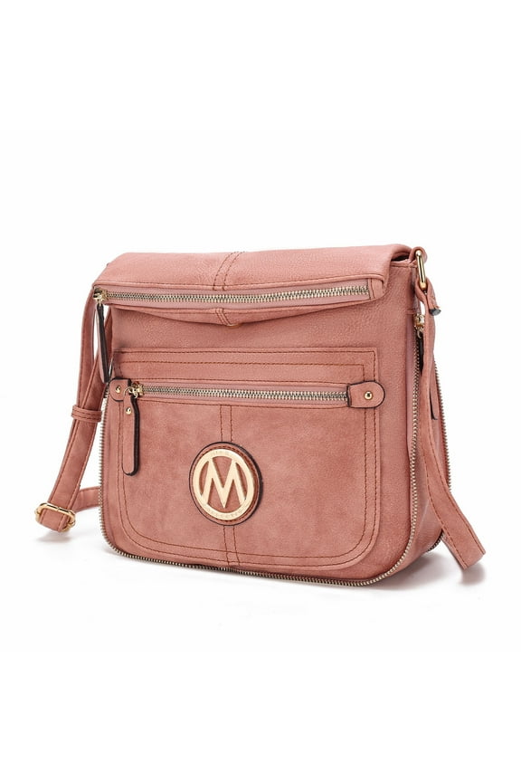 Luciana Women's Crossbody Bag, Vegan Leather Shoulder Bag Handbag Purse for Travel, Work and School by Mia K - Salmon