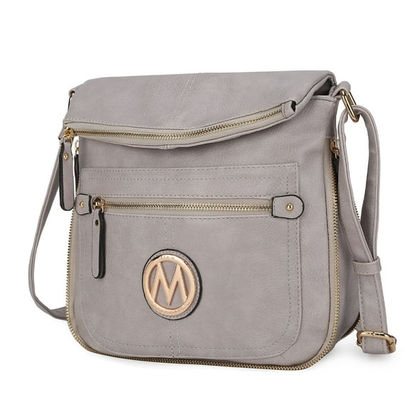 MKF Collection Luciana Women's Crossbody Bag, Vegan Leather Shoulder Bag Handbag Purse for Travel, Work and School by Mia K - Stone