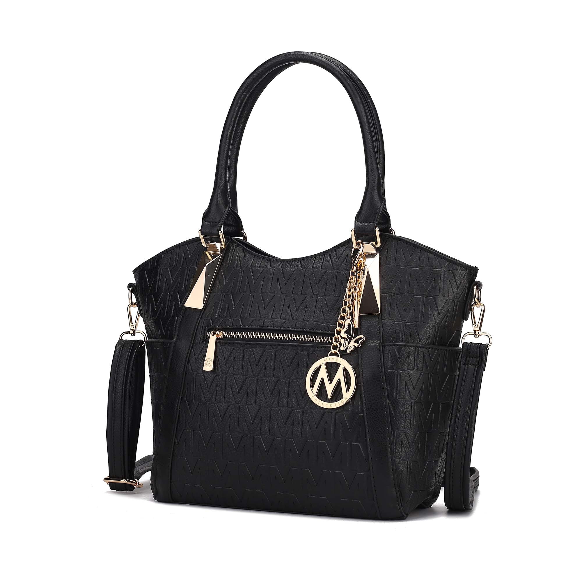 MKF Collection Lucy Vegan Leather Women's Tote Bag, Trendy Shoulder Purse Handbag by Mia K - Black