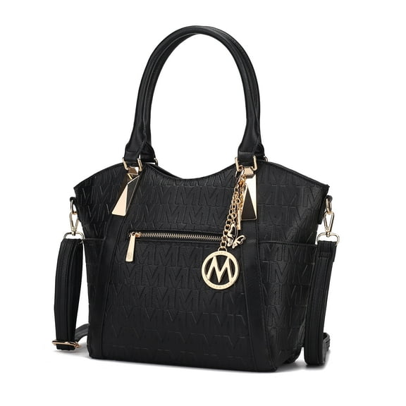 MKF Collection Lucy Vegan Leather Women's Tote Bag, Trendy Shoulder Purse Handbag by Mia K - Black