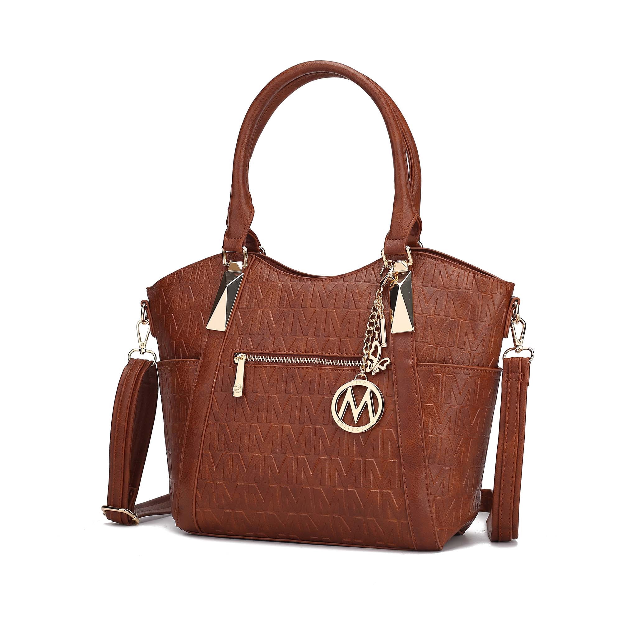 MKF Collection Lucy Vegan Leather Women's Tote Bag, Trendy Shoulder Purse Handbag by Mia K - Camel