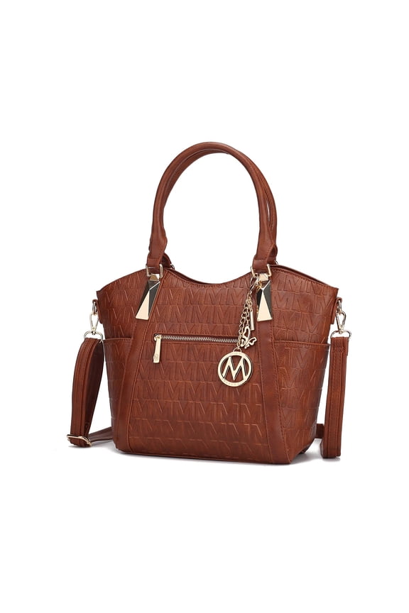 Lucy Vegan Leather Women's Tote Bag, Trendy Shoulder Purse Handbag by Mia K - Camel