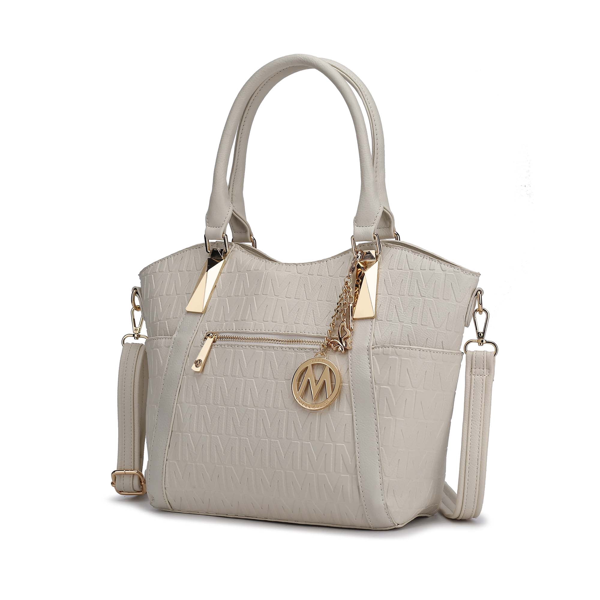 MKF Collection Lucy Women's Tote Bag, Crossbody Bag Vegan Leather Shoulder Bag Hanbag Purse by Mia K - Beige