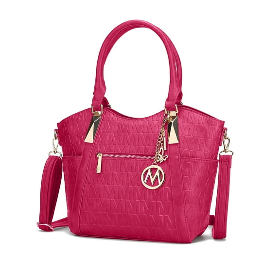 MKF Collection Lucy Women's Tote Bag, Crossbody Bag Vegan Leather Shoulder Bag Hanbag Purse by Mia K -Fuchsia
