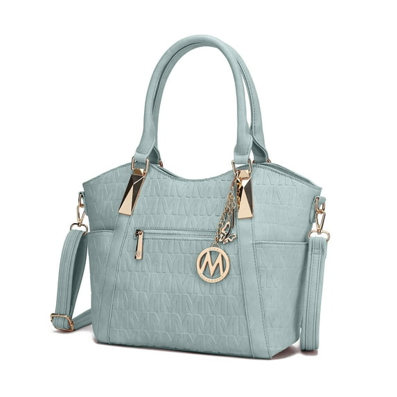MKF Collection Lucy Women's Tote Bag, Crossbody Bag Vegan Leather Shoulder Bag Hanbag Purse by Mia K -Light Blue