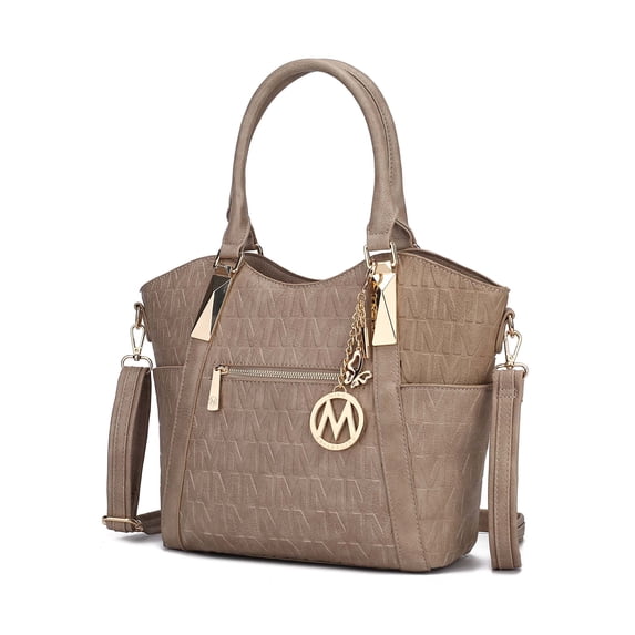 MKF Collection Lucy Women's Tote Bag, Crossbody Bag Vegan Leather Shoulder Bag Hanbag Purse by Mia K -Taupe
