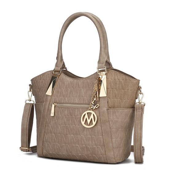 MKF Collection Lucy Women's Tote Bag, Crossbody Bag Vegan Leather Shoulder Bag Hanbag Purse by Mia K -Taupe