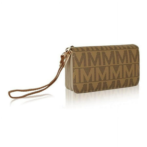 MKF Collection MKF-LKC-BM3370TP Danielle Milan M Signature Wallet Wristlet, Taupe