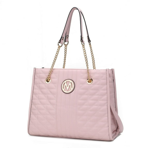 MKF Collection Makenna Women's Shoulder Bag Vegan Leather Handbag Purse with a Double Handle by Mia K - Pink